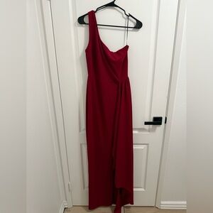 Elegant Red One-Shoulder Dress